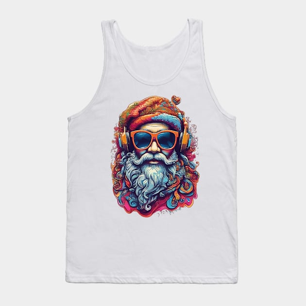 Psychedelic Santa Tank Top by likbatonboot